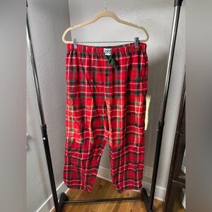 Lazy One Red Plaid Flannel PJ Pants 100% Cotton Lounge Sleepwear Size XL